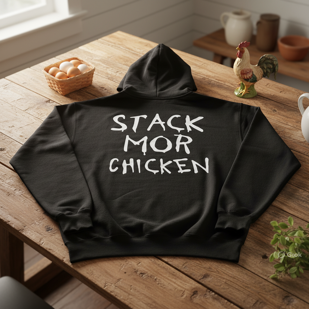 Stack Mor Chicken Hoodie Back View